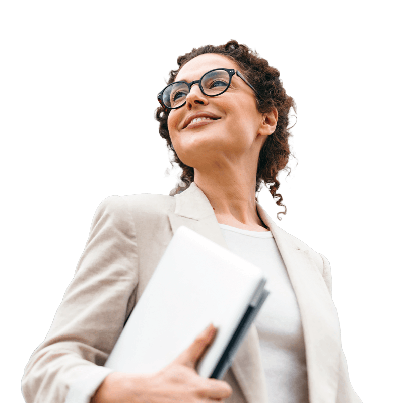 Professional holding a tablet