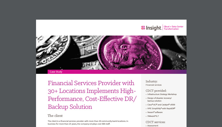 Article Financial Services Provider Deploys High-Performance Backup Solution  Image