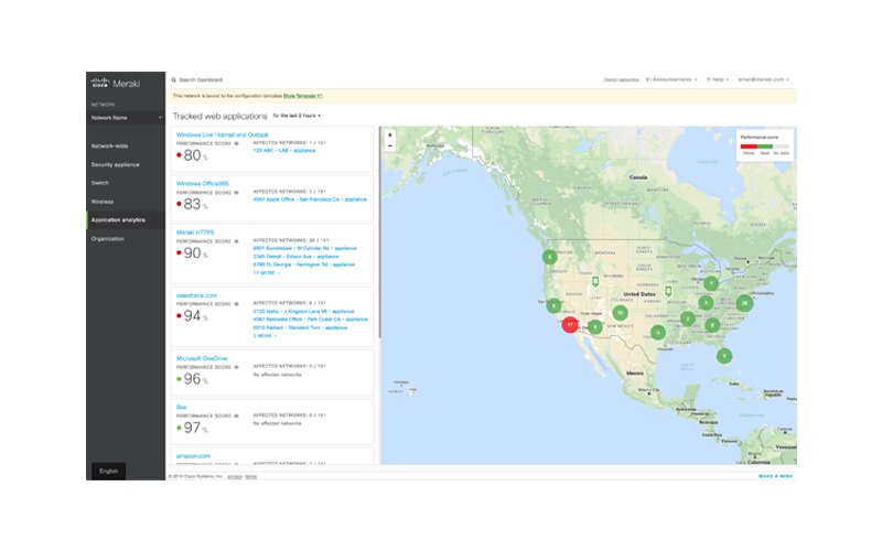 Cisco Meraki dashboard