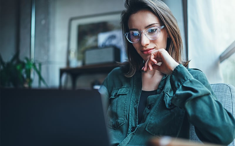 Woman working with laptop